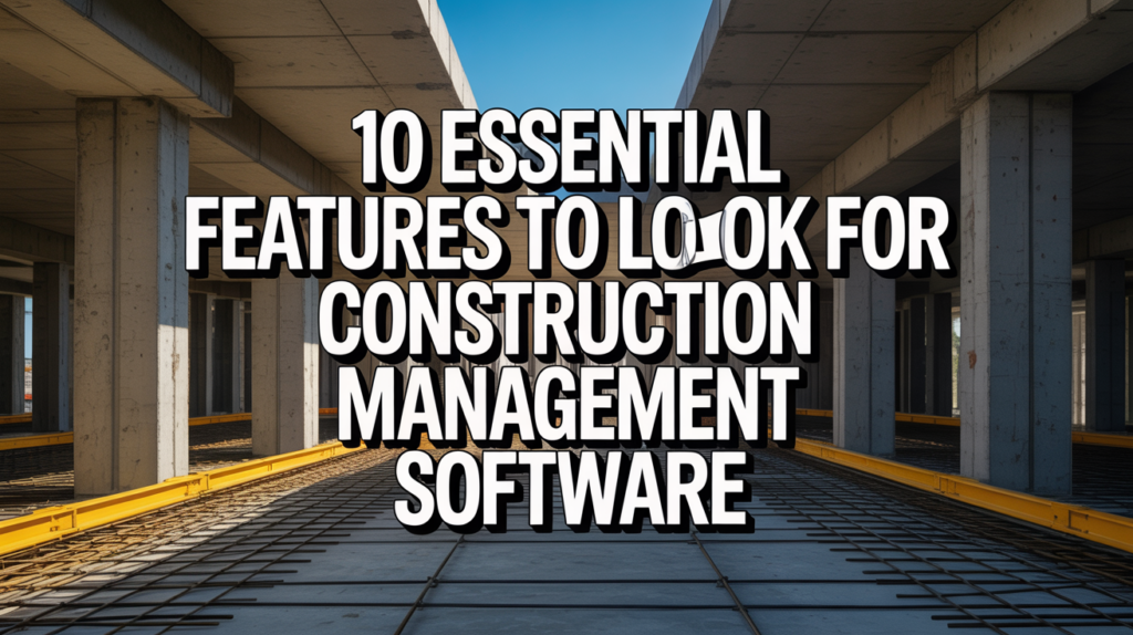 10 Essential Features to Look for in Construction Management Software