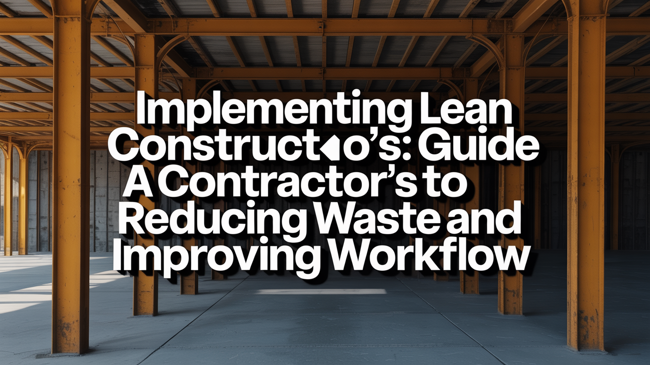 Implementing Lean Construction: A Contractor's Guide to Reducing Waste and Improving Workflow