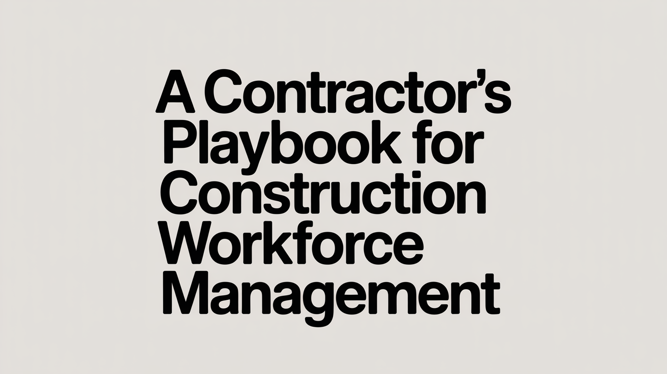 A Contractor’s Playbook for Construction Workforce Management