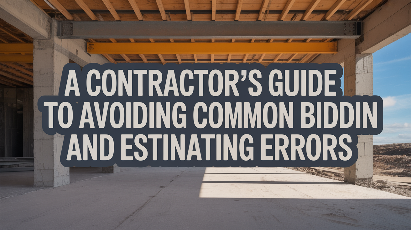 A Contractorโs Guide to Avoiding Common Bidding and Estimating Errors